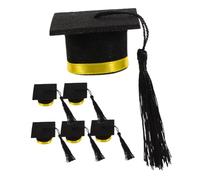Mikinona 6pièces Mini Casquette De Remise De Diplôme Bouchon De Bouteille Décor DIY pour Fête De Couvre-Bouteilles Accessoire pour Bouquet