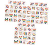 Mikinona 72 Pièces visage stickers temporaires tatouge temporaire gala skz stickers fierté gai arc-en-ciel gay corporels Autocollants de transfert d'eau