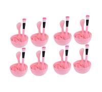 Mikinona 8 Ensembles Brosse Pour Masque Facial Cuillère à Masque Facial Cuillère à Masque Crème Pinceaux De Masque Crème De Bol Outil De Mélange De Masque Bol Facial Rose
