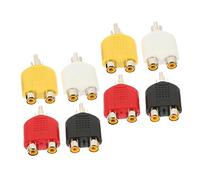 Mikinona 8 pièces Adaptateur Y avec Connecteurs Femelles vers Mâle pour Subwoofer et Haut Parleur Adaptateur Audio Stable Alliage de Zinc et Abs Compatible Audio Vidéo Tv