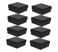 Mikinona 8 pièces Boîte Bijoux Carrée Carton Rigide avec Insert Éponge Protectrice Lot de Élégante et Polyvalente pour Colliers Bagues Boucles Doreilles et Bracelets Rangement et