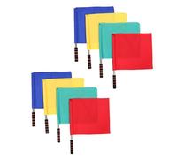 Mikinona 8 Pièces Drapeaux d'arbitre légers pour football et volley-ball avec manches en acier inoxydable pour officiels d'athlétisme