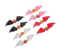 Mikinona 8 Pièces Halloween Hair Barrettes Pumpkin Bat Wings Hair Clips Gothic Side Clip Accessories For Women With