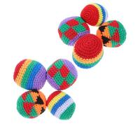 Mikinona 8 Pièces Lot Jonglage Tricotés Doux pour Entraînement de Football Jouets Crochetés Faits Main pour Garçon Fille Jeu de Balles Sac de Fête et Développement des Compétences
