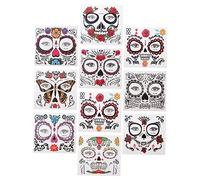 Mikinona 80 Feuilles visage dhalloween stickers autocollant tête de mort autocollants pour enfants halloween temporaires accessoires deguisement halloween décalcomanie du corps