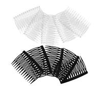 Mikinona 80 Pièces Peignes Latéraux Lisses à Dents pour Femmes Accessoires de Coiffure Compacts pour Frange Chignons et Styles Décoratifs Noir et Blanc Transparent