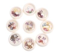 Mikinona 9 Boîtes Accessoires d'art d'ongle de petit noir Clous décoration des ongles rose étalon bijoux de manucure 3d ornement de manucure Métal