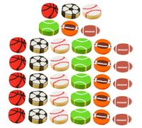 Mikinona 90 Gommes à Crayons Mini de Ballons de Sport 3d, Gommes Multifonctions Tpr Résistantes à L'usure, Lot de 90 Pièces Présents Scolaires et Récompenses Garçon et Filles