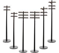 Mikinona Accessoires de Modélisme 6 Mini Poteaux Télégraphiques Décoration Micro Paysage Table de Sable Maquette de Train Bonsaï Fournitures de Bricolage Échelle 1:100