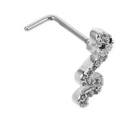 Mikinona Anneaux de Nez Plats en Acier Inoxydable Argenté Forme Serpent, Bijoux de Piercing Nez Confortables Port Quotidien Style Unique et Charme