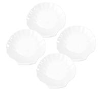 Mikinona Assiettes en Céramique Coquillage 3,5 Pouces Lot de 4 Pièces, Assiettes Multi-usages pour Petit-déjeuner Maison et Condiments, Vaisselle Créative pour Buffet et Service à Table