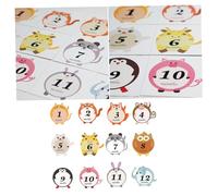 Mikinona Autocollants Bébé Mois en Pvc 12pcs Décoratifs et Pratiques Dessins Animaux Mignons pour Photos Souvenirs D'garçon et Filles