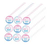 Mikinona Autocollants de Révélation du Genre Bébé 20 Pièces, Étiquettes de Fermeture en Papier pour Fête Naissance, Garçons ou Filles, Décorations pour Shower et Paquet Présents