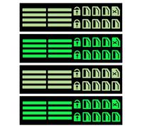 Mikinona Autocollants Lumineux pour Boutons de Voiture 4 Pièces Autocollants Fluorescents Verts pour Interrupteurs de Fenêtre Accessoires Intérieurs Universels Décoration Automobile