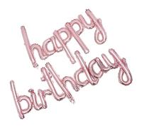 Mikinona Ballon Aluminium «Joyeux Anniversaire» Rose Doré Kit de Ballons pour Fête d'Anniversaire Décoration Festive Légère et Réutilisable Accessoires Décoratifs pour Mur Plafond et