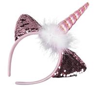 Mikinona Bandeau Licorne Lumineux Couvre-chef Décoratif Coiffe De Fête Accessoire De Cheveux Pour Occasions Spéciales