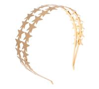 Mikinona Bandeau Mariée Étoile Double Métal Élégant pour Femme Accessoire Coiffure Polyvalent Fête Mariage Baptême