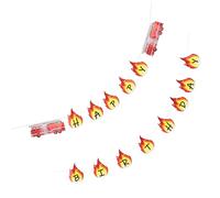 Mikinona Bannière d'Anniversaire Camion de Pompiers Rouge Guirlande d'Anniversaire Décorative pour Fête d'Garçon et Filles Lot de Banderoles Créatives pour Décoration de Fête Joyeuse