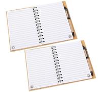Mikinona Bloc-Notes à Spirale Couverture en Bambou, Papier, Finition Soignée, Cahier Portable pour Étudiants, pour Écriture Créative et Prises de Notes