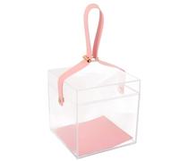 Mikinona Boîte à Bonbons Transparente en Acrylique Rose Poignée Petite Boîte pour Rangement Présent et Emballage Dragées pour Mariage Coffret Présent Élégant pour Fêtes et Occasions
