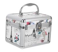 Mikinona Boîte de Rangement Cd Portable avec Motif Tour Eiffel et Fleurs Étui Cosmétique Pratique à Capacité Cas de Stockage Multi-usage