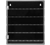 Mikinona Boîte D'exposition Murale en Acrylique Transparent 260x300x50 Mm pour Pièces de Défi et Médailles, Cadre de Présentation Noir, Rangement pour Collectionneurs, Porte-jetons Solide