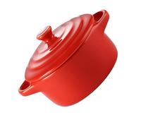 Mikinona Bol À Ragoût En Céramique 230 Ml Compatible Avec Le Four À - Couvercle À Double Poignée Bol De Cuisine En Céramique Rouge