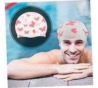 Mikinona Bonnet de Bain Silicone Étanche pour Cheveux Longs et Flexible Protection Confortable pour Hommes et Femmes Adapté Natation Spa Baignade