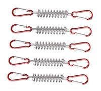 Mikinona Boucle à Ressort De Tente en Acier Solide, Tendeur De Corde Compact, Kit 5 Pièces Crochets De Calebasse, Accessoires pour Camping en Extérieur, Fixation Forte pour Environment Venteux