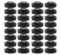 Mikinona Boutons Moletés D’étoile M4 Noirs Filetage Traversant 200 Pcs Écrous à Vis à Bouton Fileté Plastique Poignée de Serrage Manuel pour Machines et Équipements Industriels