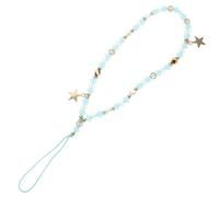 Mikinona Breloques pour Téléphone Portable Bleu, Porte-Clés Décoratif à Étoile à Cinq Branches, Bracelet en Cristal et Alliage, pour Étui de Téléphone, Femme et Fille