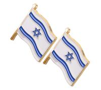 Mikinona Broche Émail Drapeau d'Israël 2Pcs Épinglette Solide en Badge Patriotique pour Hommes et Femmes pour Événements et Souvenirs Accessoire de Voyage