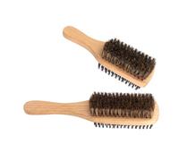 Mikinona Brosse à Cheveux Et Barbe Double Face En Poils Naturels De Sanglier, 2 Pièces, Conçue Pour Coiffer Et Nettoyer Les Cheveux Cassants Des Hommes