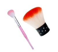 Mikinona Brosse à Poussière Ongulaire Kit Portable Manche Plastique Pinceau Poudre Pour Manucure Et Maquillage Professionnel Couleurs Aléatoires