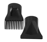 Mikinona Buse de Sèche-cheveux en Plastique Noir 2pcs, Embout Concentrateur Plat Étroit avec Peigne, Haute Résistance la Chaleur pour Coiffure à Domicile et Salon