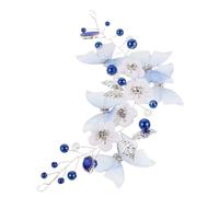 Mikinona Butterfly Bridal Headpiece With Rhinestone And Pearl Handmade Chinese Style Wedding Hairband For Bride Elegant And Comfortable Hair Accessory For Festival