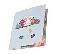 Mikinona Carte de Vœux de Pâques 3d Lapin Dessin Animé en Papier | Pop-up, Espace D’écriture Vierge, Impression Haute Définition, Décor Coloré pour Fête, Bureau, Paniers