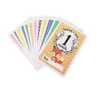 Mikinona Cartes de Naissance de Bébé en Bois 12pcs, Cartes Mensuelles Créatives pour Suivi de Croissance, Souvenir Délicat pour Bébé et Maman