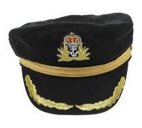 Mikinona Chapeau Marin Garçon Fille Coton Brodé Capitaine Bateau Léger Respirant pour Fête Cosplay Accessoire Pirate Garçon Fille