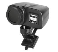 Mikinona Chargeur USB Étanche pour avec Double Port Affichage Horaire LED Rouge Adaptateur Compact et Durable pour Téléphone et Électrique