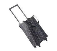 Mikinona Chariot de Courses Pliable à roulettes, Grand Volume Étanche, Tissu Imperméable Renforcé, Poignée Télescopique, Usage Camping et Courses, Caddie Utilitaire Pratique Noir