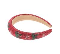 Mikinona Christmas Rhinestone Padded Headband Large Soft Crown Crystal Hairband For Women Holiday Hair Accessories Comfortable Non-slip Design