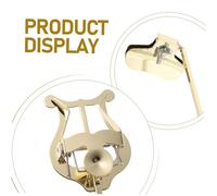 Mikinona Clip Porte-partition Doré pour Saxophone Soprano Droit Lyre Ajustable Accessoire de Musique Léger et Stable pour Marche et Pratique