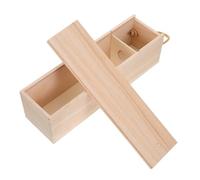 Mikinona Coffret à Vin en Bois Naturel avec Poignée Intégrée, Boîte Porte-Bouteille Individuelle Vide pour Rangement et Présent, Format Unique pour Bouteilles de Vin, pour Décor