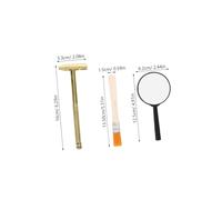 Mikinona Coffret Outils de Fouille Archéologique Garçon et Filles - Marteau Ciseau Loupe Brosse - Kit d'Excavation pour Creuser Pierres Précieuses et Dinosaures Jouet Éducatif Motricité Fine