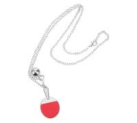 Mikinona Collier Pendentif Raquette de Ping-pong et Mini Balle, Bijou Léger en Alliage Argenté, Accessoire Sport pour Fans de Tennis de Table, Présent Quotidien