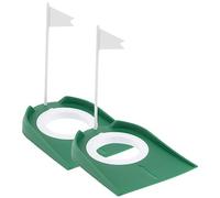 Mikinona Coupelles à Trous d'Entraînement en Plastique pour Golf Pratique Compact Ensemble de 2 pour Golfeurs à Amélioration du Putting