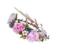 Mikinona Couronne de Fleurs Accessoire de Hawaïen pour Mariages et Séances Photo Rose