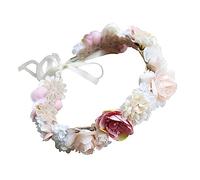 Mikinona Couronne de Fleurs Hawaïenne Serrage-Tête Floral Coiffe de Fleur Guirlande de Plage Accessoire de Mariage Fête Photographie 1 Pièce