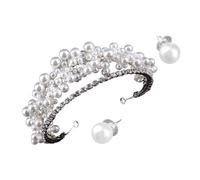 Mikinona Couronne De Perles Chic Pour Femme Diadème Coiffure Pour Mariage Occasions Spéciales Événements Boucles Doreilles De Mariée Accessoires Pour Cheveux Bijoux Fantaisie